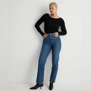 Madewell The Curvy Perfect Vintage Straight Denim Jean in Mayfield Wash NWT